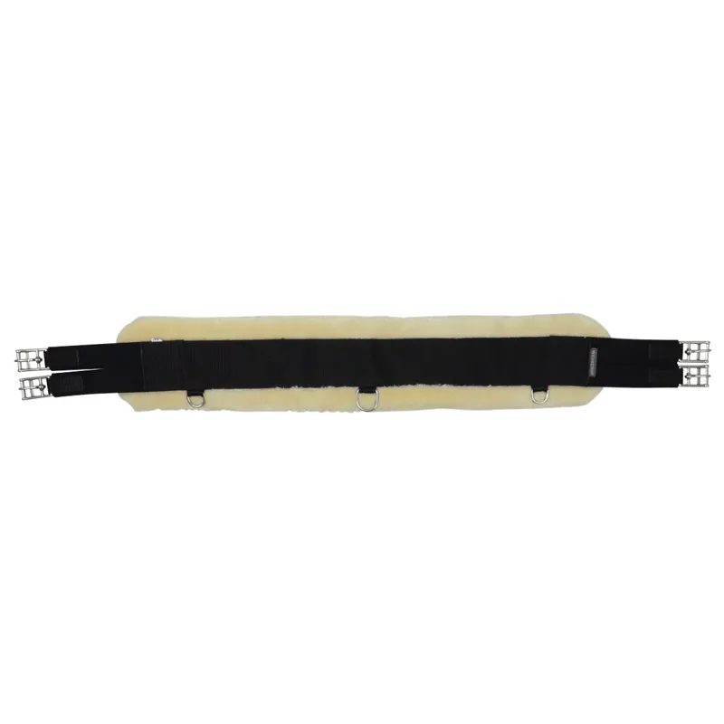 Hy Equestrian Detachable FauxFur Elasticated Girth - Black/Natural